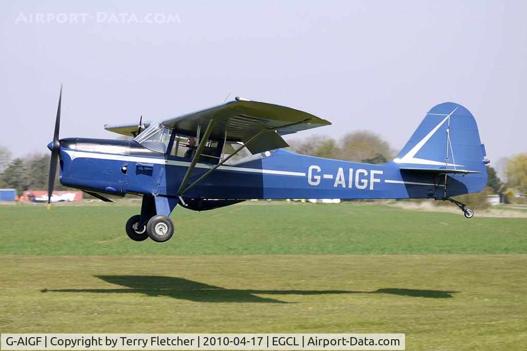 G-AIGF, 1946 Auster J-1N Alpha C/N 2188, at Fenland on a fine Spring day for the 2010 Vintage Aircraft Club Daffodil Fly-In