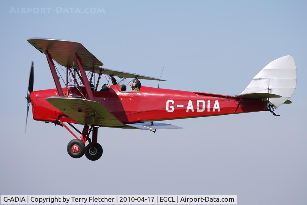 G-ADIA, 1935 De Havilland DH-82A Tiger Moth II C/N 3368, at Fenland on a fine Spring day for the 2010 Vintage Aircraft Club Daffodil Fly-In