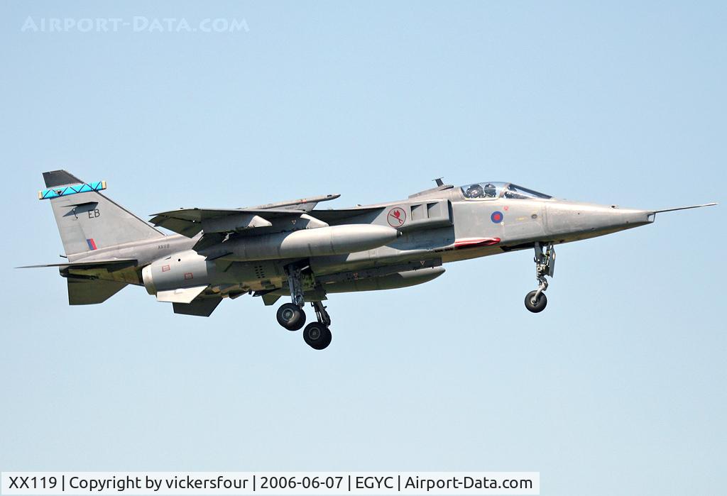 XX119, 1973 Sepecat Jaguar GR.3A C/N S.12, Royal Air Force Jaguar GR3A. Operated by 6 Squadron, coded 'EB'. Coltishall.