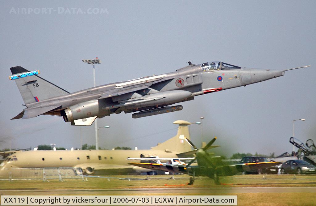 XX119, 1973 Sepecat Jaguar GR.3A C/N S.12, Royal Air Force Jaguar GR3A. Operated by 6 Squadron, coded 'EB'.