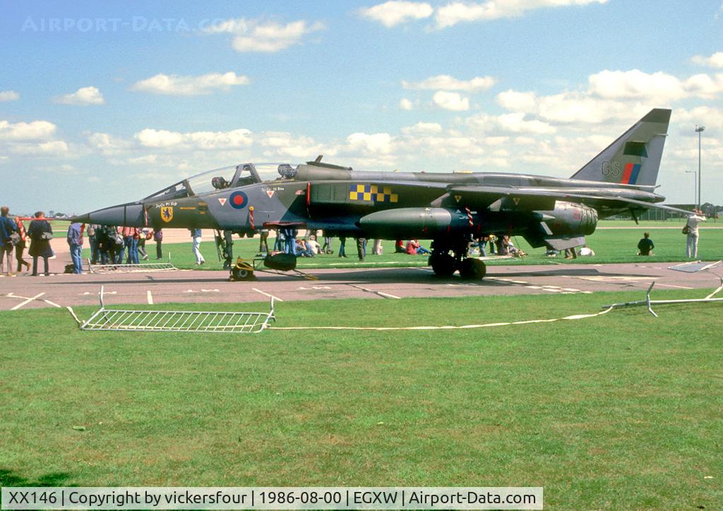 XX146, 1974 Sepecat Jaguar T.2A C/N B.11, Royal Air Force Jaguar T2 (c/n B11). Operated by 54 Squadron, coded 'GS'.