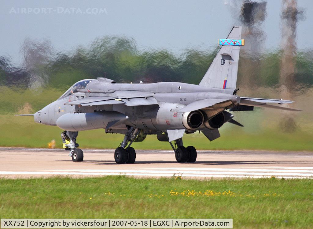 XX752, 1975 Sepecat Jaguar GR.3A C/N S.49, Royal Air Force. Operated by 6 Squadron, coded 'EK'.