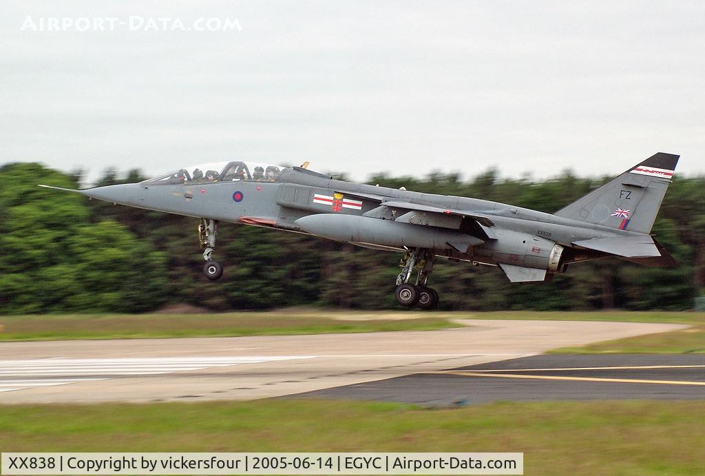XX838, 1975 Sepecat Jaguar T.4 C/N B26, Royal Air Force Jaguar T4 (c/n B26). Operated by 41 Squadron, coded 'FZ'. Coltishall.