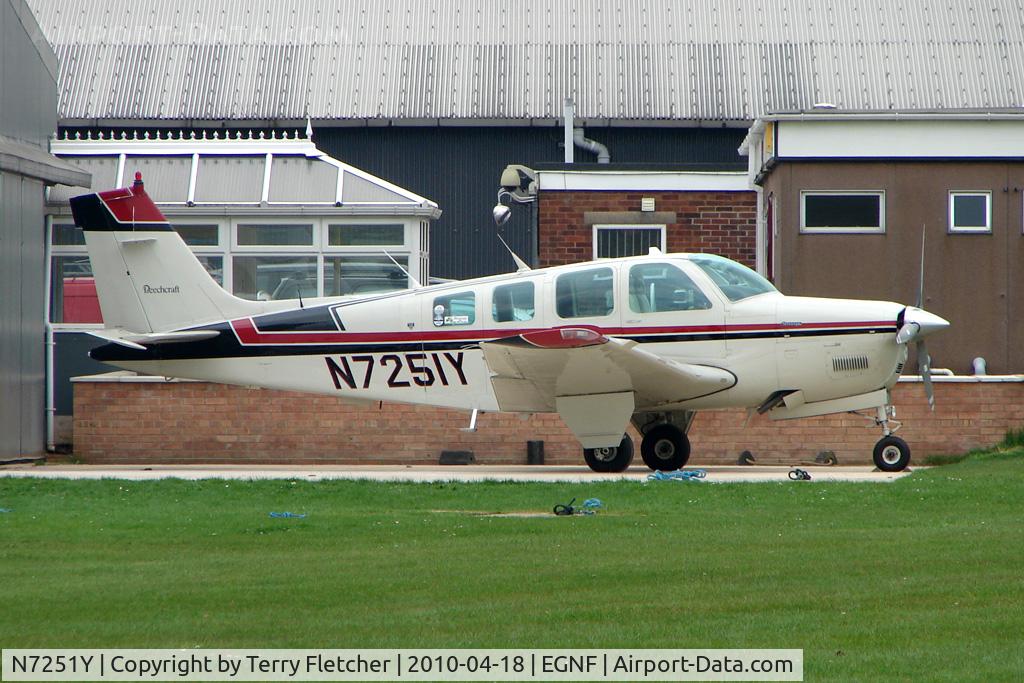 N7251Y, 1985 Beech A36 Bonanza 36 C/N E-2277, 1985 Beech A36 at Netherthorpe