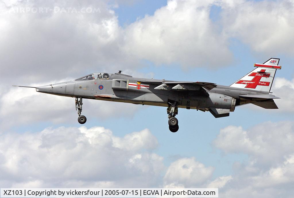 XZ103, 1976 Sepecat Jaguar GR.3A C/N S.104, Royal Air Force. Operated by 41 Squadron, special markings.