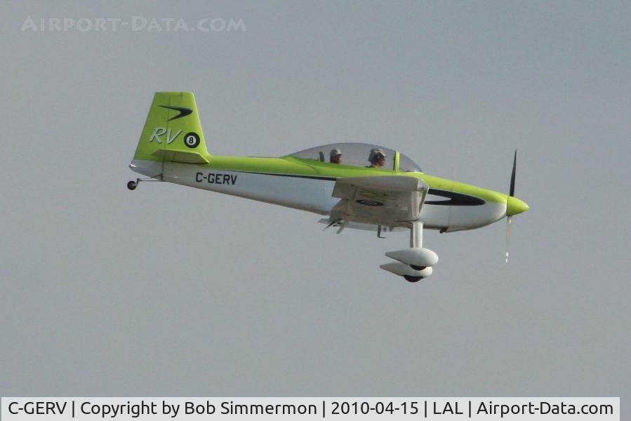 C-GERV, 2002 Vans RV-8 C/N 81117, Arriving at Lakeland, FL during Sun N Fun 2010.