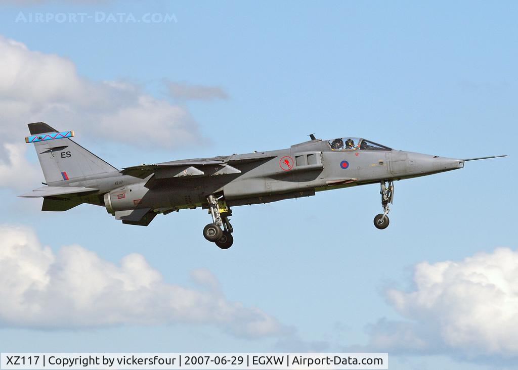 XZ117, 1976 Sepecat Jaguar GR.3A C/N S.118, Royal Air Force Jaguar GR3A (c/n S118). Operated by 6 Squadron, coded 'ES'.