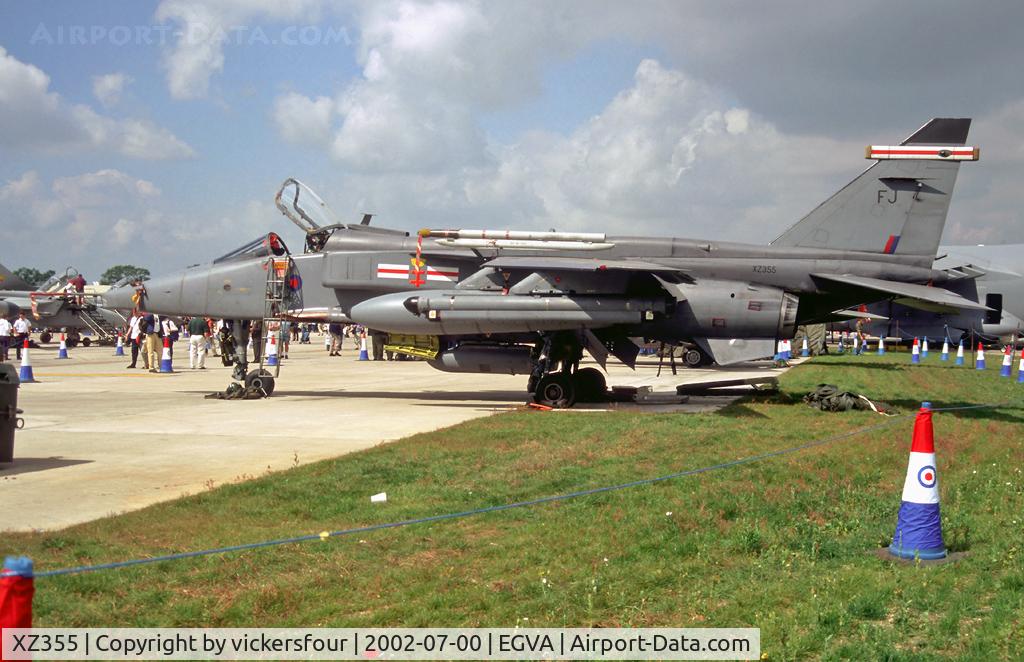 XZ355, 1976 Sepecat Jaguar GR.3A C/N S.122, Royal Air Force Jaguar GR1A (c/n S122). Operated by 41 Squadron, coded 'FJ'.