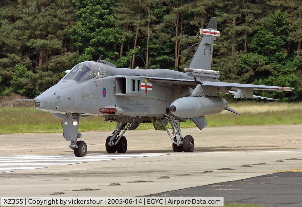 XZ355, 1976 Sepecat Jaguar GR.3A C/N S.122, Royal Air Force Jaguar GR3A (c/n S122). Operated by 41 Squadron, coded 'FJ'. Coltishall.