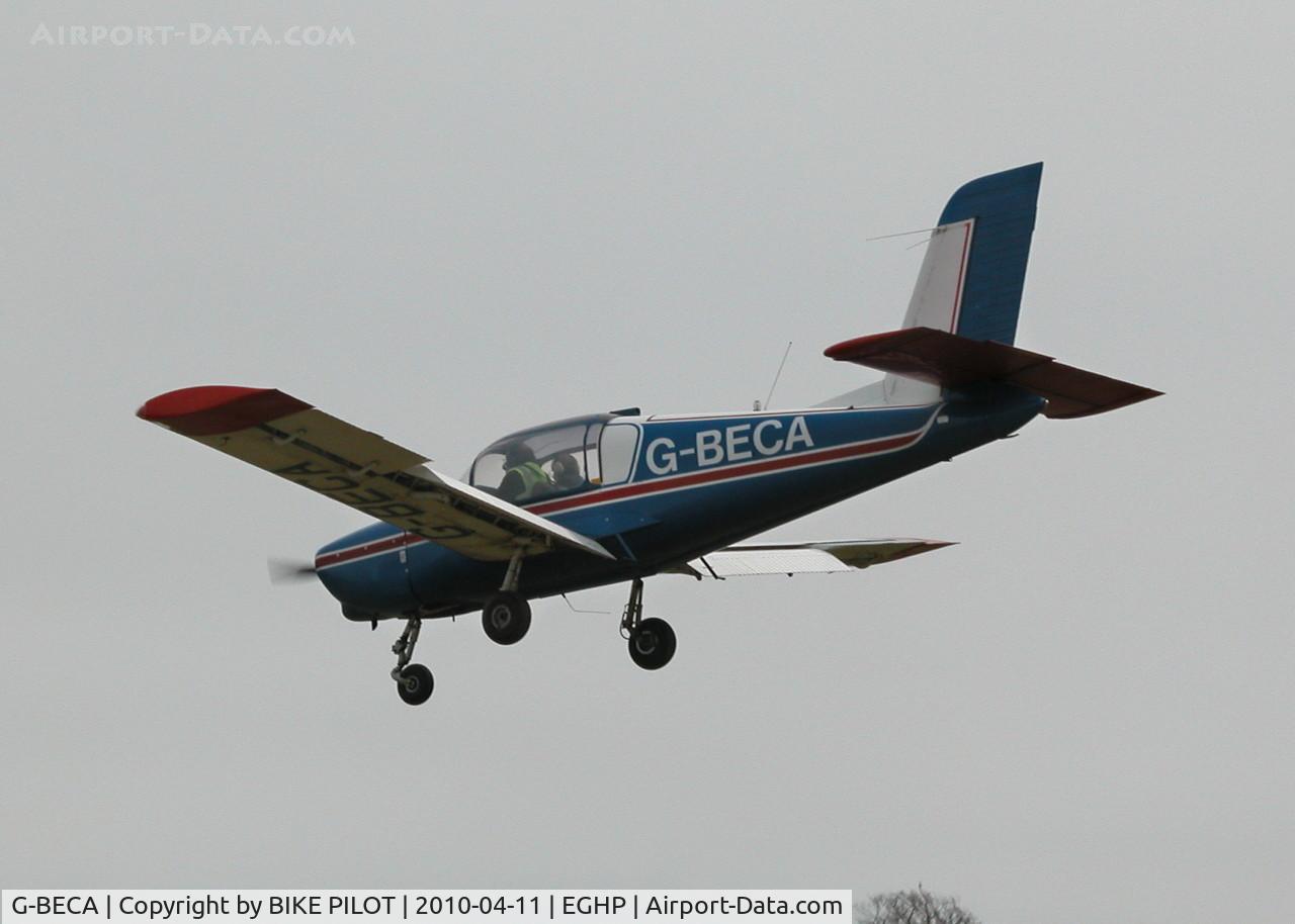 G-BECA, 1976 Socata Rallye 100ST Galopin C/N 2751, FINALS RWY 03. JODEL FLY-IN 2010-04-11