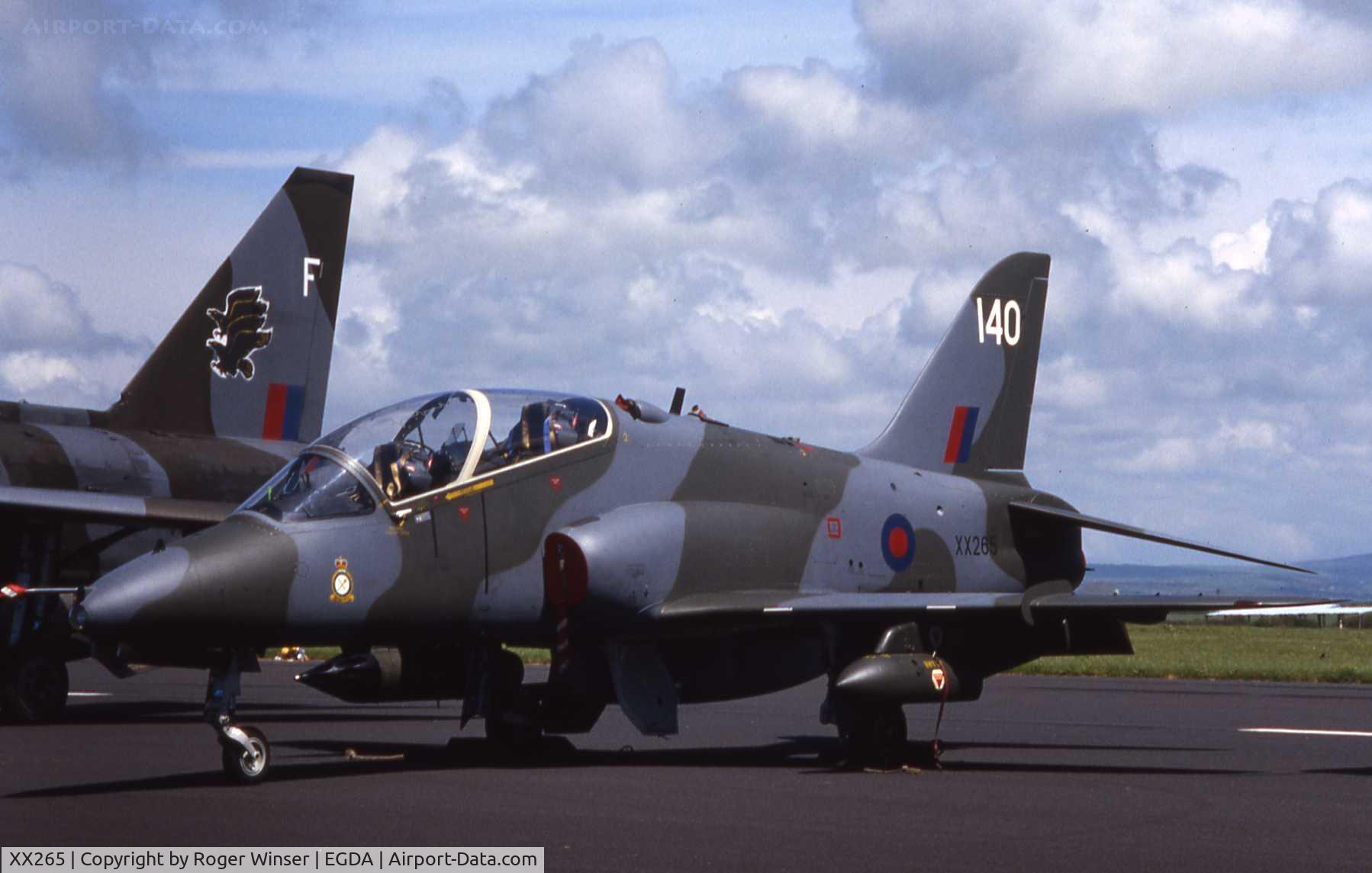 XX265, 1979 Hawker Siddeley Hawk T.1 C/N 101/312101, 140 of (No1)TWU at RAF Brawdy, Wales, UK. Brawdy Airshow in early 1980's