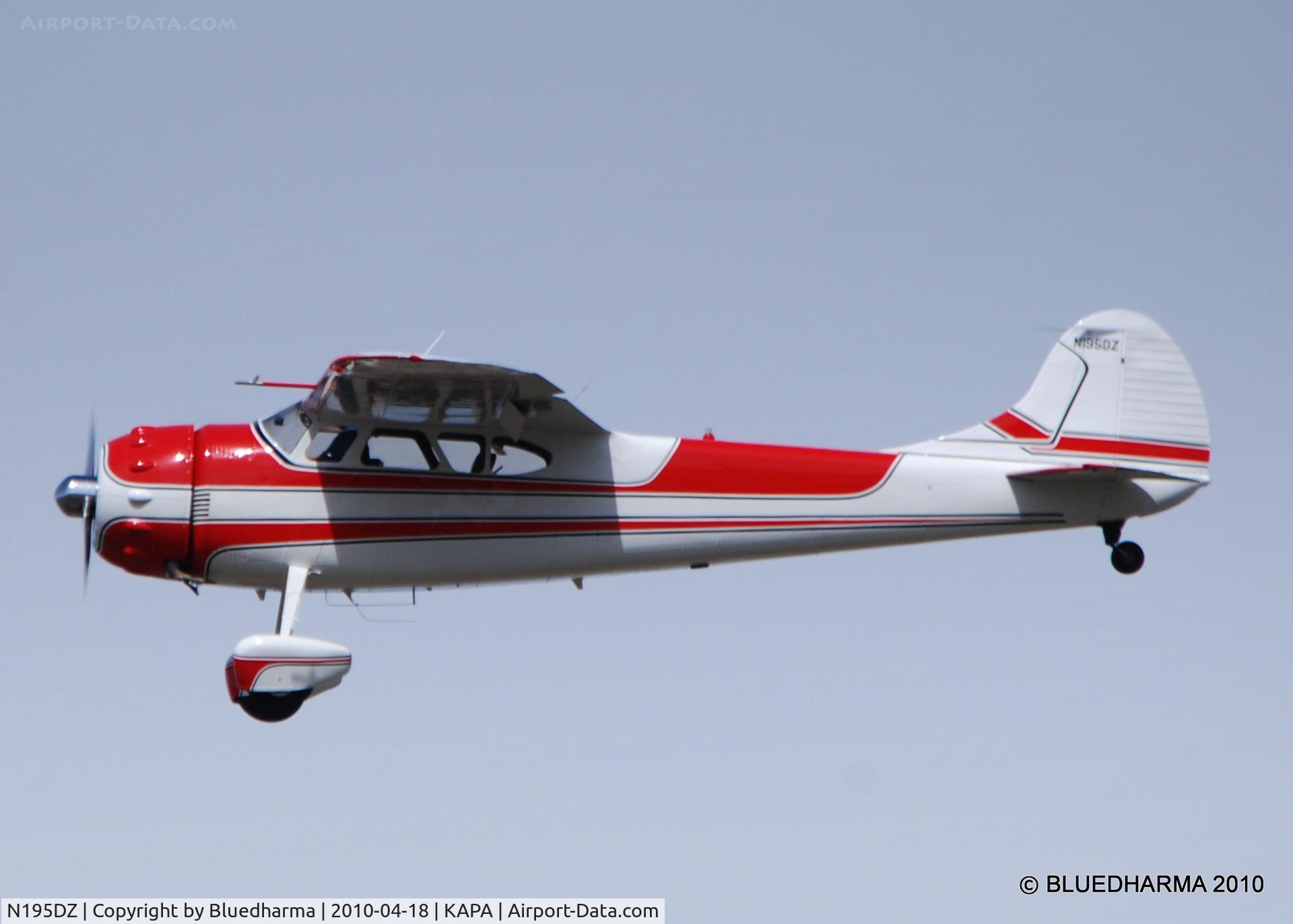 N195DZ, 1953 Cessna 195B Businessliner C/N 16077, Touch and Go on 17R.