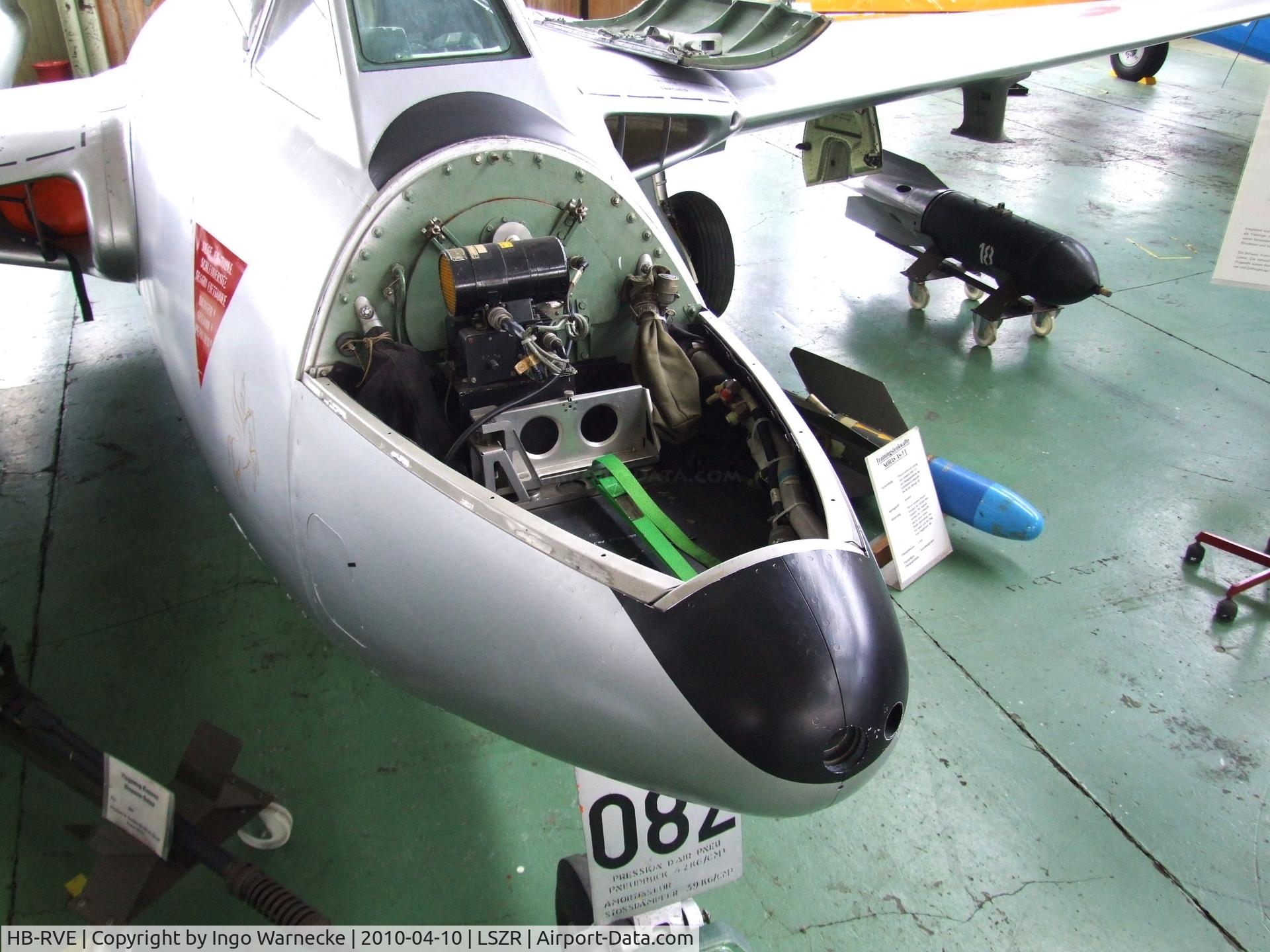 HB-RVE, 1960 De Havilland (F+W Emmen) Vampire FB6 (DH-100) C/N 993, De Havilland D.H.100 Vampire FB6 at the Fliegermuseum Altenrhein