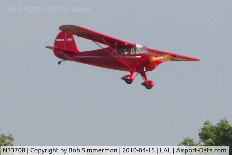 N33708, 1941 Aeronca 65-CA Super Chief C/N CA12751, Arriving at Lakeland, FL during Sun N Fun 2010.