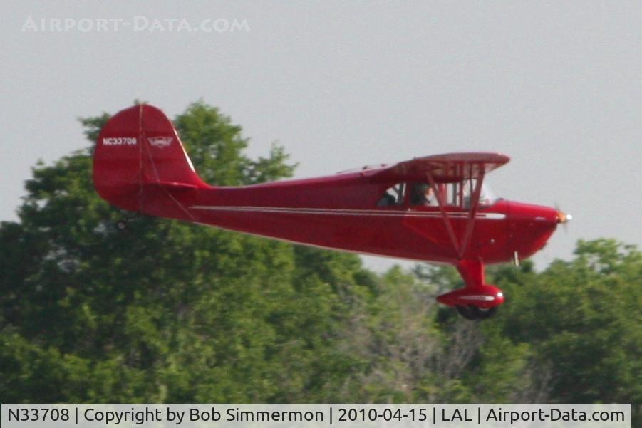 N33708, 1941 Aeronca 65-CA Super Chief C/N CA12751, Arriving at Lakeland, FL during Sun N Fun 2010.