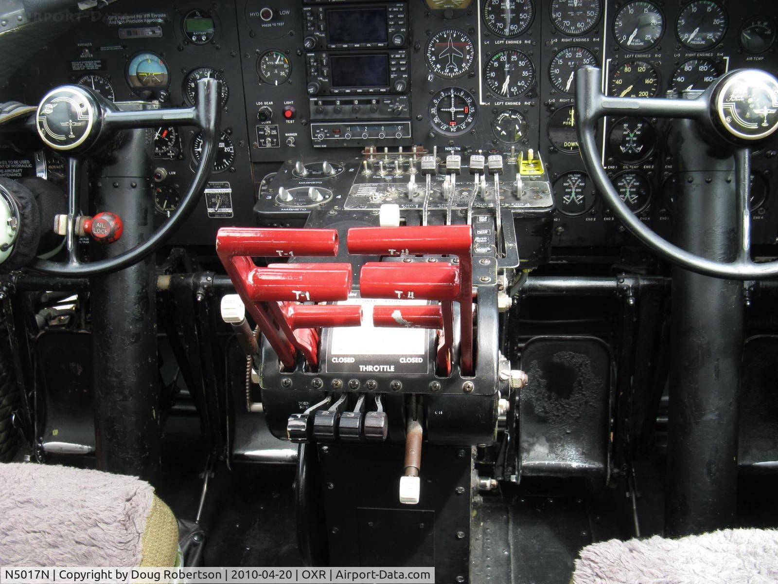 N5017N, 1944 Lockheed/Vega (Boeing) B-17G-105-VE Flying Fortress C/N 8649, 1944 Boeing B-17G Flying Fortress 'Aluminum Overcast', engine controls