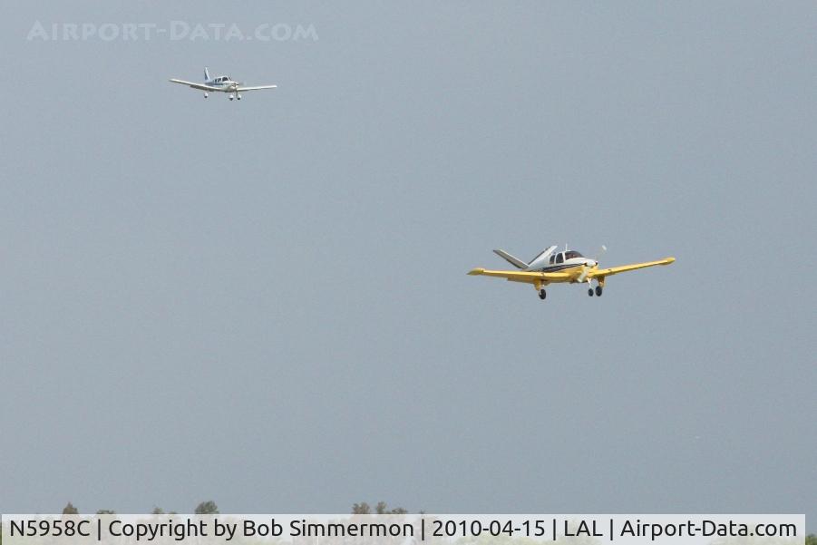 N5958C, 1952 Beech C35 Bonanza C/N D-3319, Arriving at Lakeland, FL during Sun N Fun 2010.