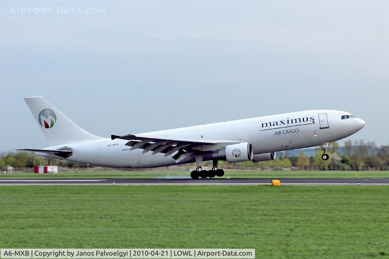 A6-MXB, 1996 Airbus A300B4-622F C/N 767, Maximus Air Cargo Airbus A300B4-605R landing in LOWL/LNZ