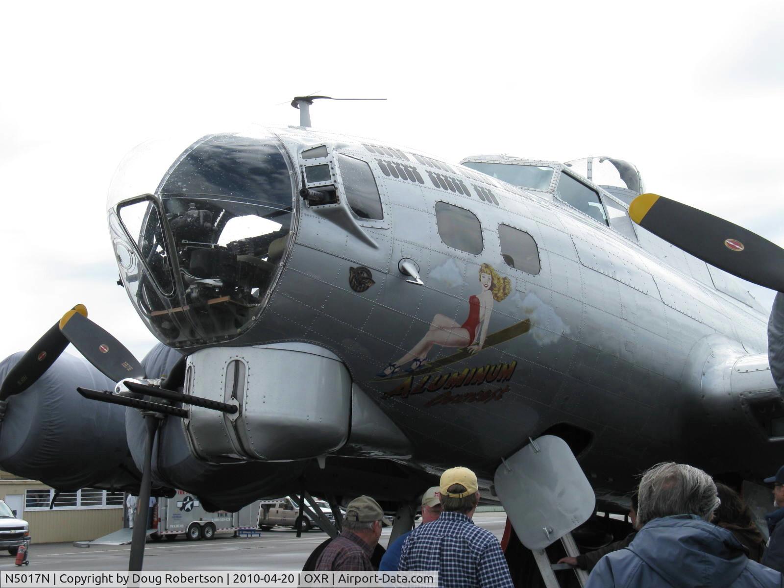 N5017N, 1944 Lockheed/Vega (Boeing) B-17G-105-VE Flying Fortress C/N 8649, 1944 Boeing B-17G Flying Fortress 'Aluminum Overcast', chin turret and cheek guns-turret for Bombardier, cheeks for Navigator