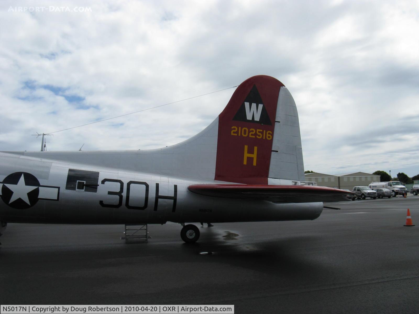 N5017N, 1944 Lockheed/Vega (Boeing) B-17G-105-VE Flying Fortress C/N 8649, 1944 Boeing B-17G Flying Fortress 'Aluminum Overcast', tail with large rudder
