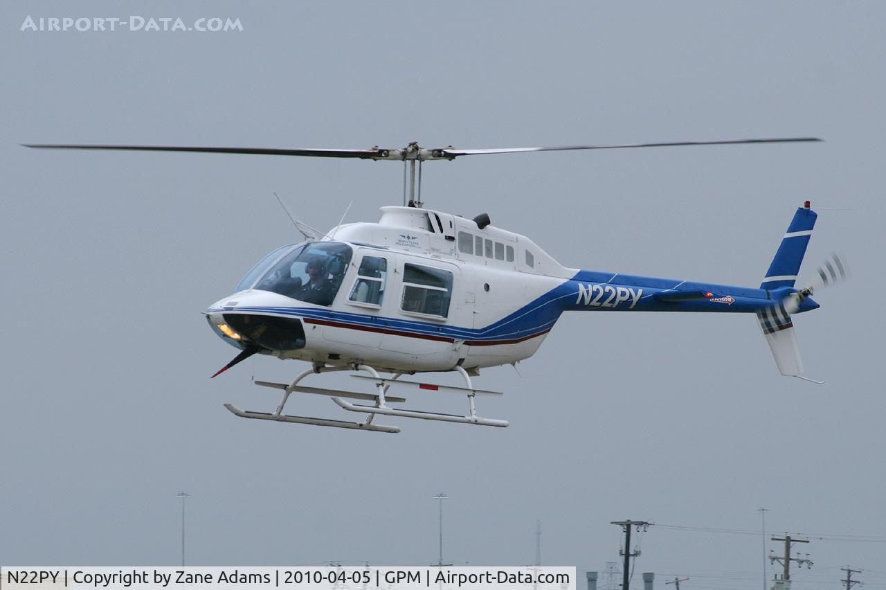 N22PY, 1980 Bell 206B JetRanger III C/N 3136, At Grand Prairie Municpal - This helicopter was the jump aircraft for the opening day skydiver for the Texas Rangers 2010 season. 