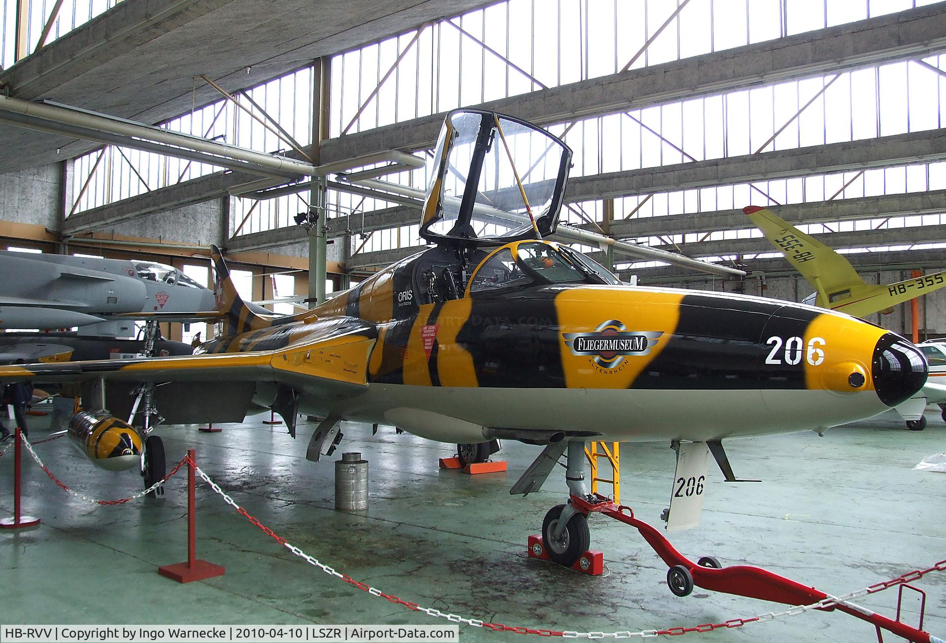 HB-RVV, 1968 Hawker Hunter T.68 C/N 41H-670841, Hawker Hunter T68 at the Fliegermuseum Altenrhein
