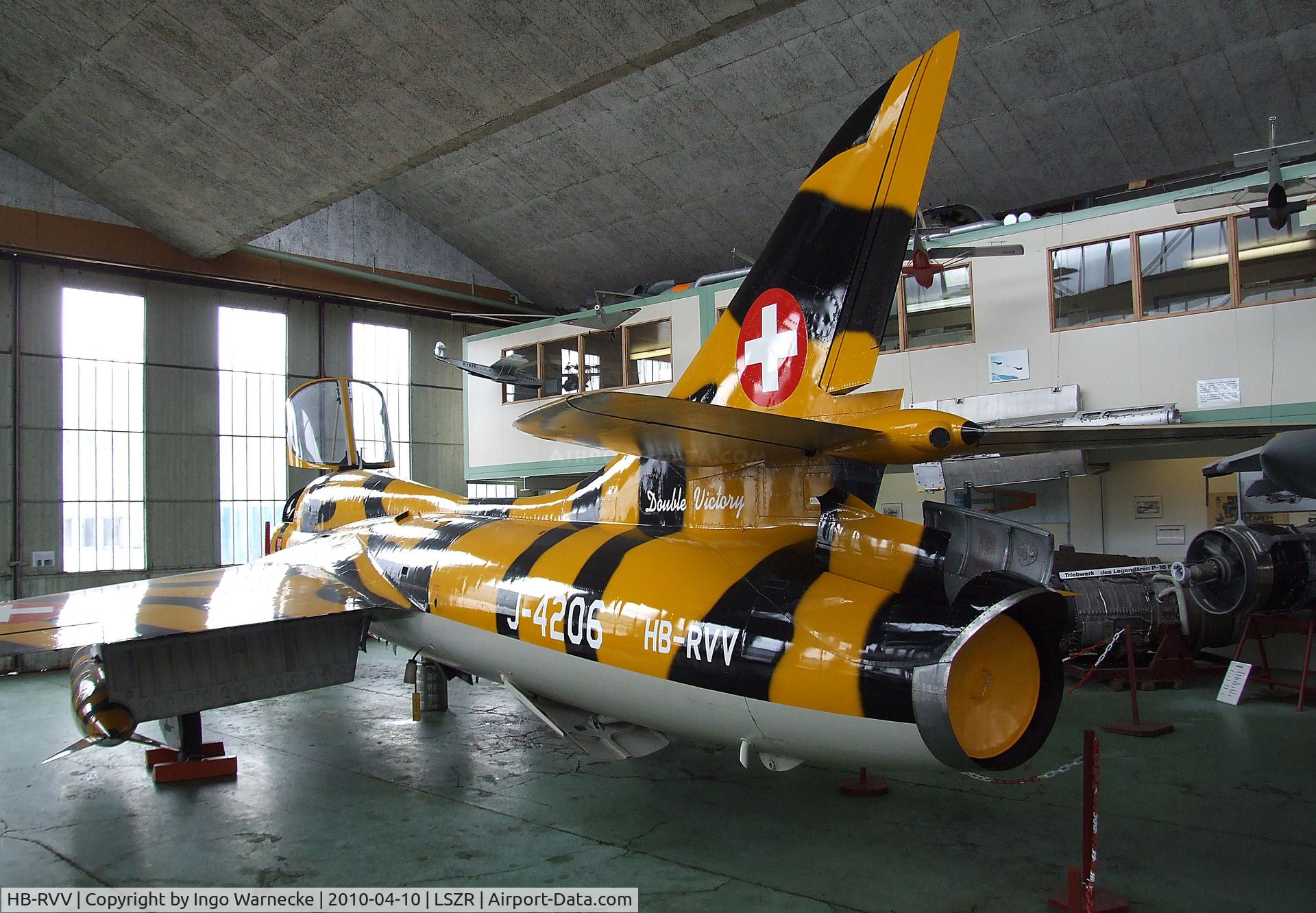 HB-RVV, 1968 Hawker Hunter T.68 C/N 41H-670841, Hawker Hunter T68 at the Fliegermuseum Altenrhein