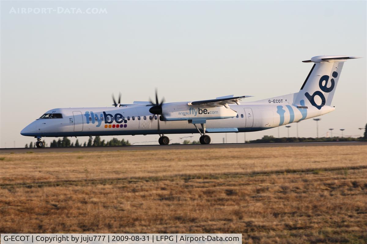 G-ECOT, 2009 De Havilland Canada DHC-8-402Q Dash 8 C/N 4251, on landing at CDG