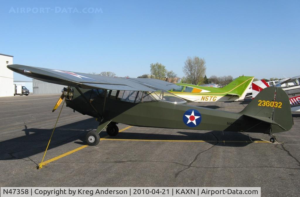 N47358, 1943 Taylorcraft DCO-65 C/N 4493, First sighting of this locally based Taylorcraft not during the annual fly-in.