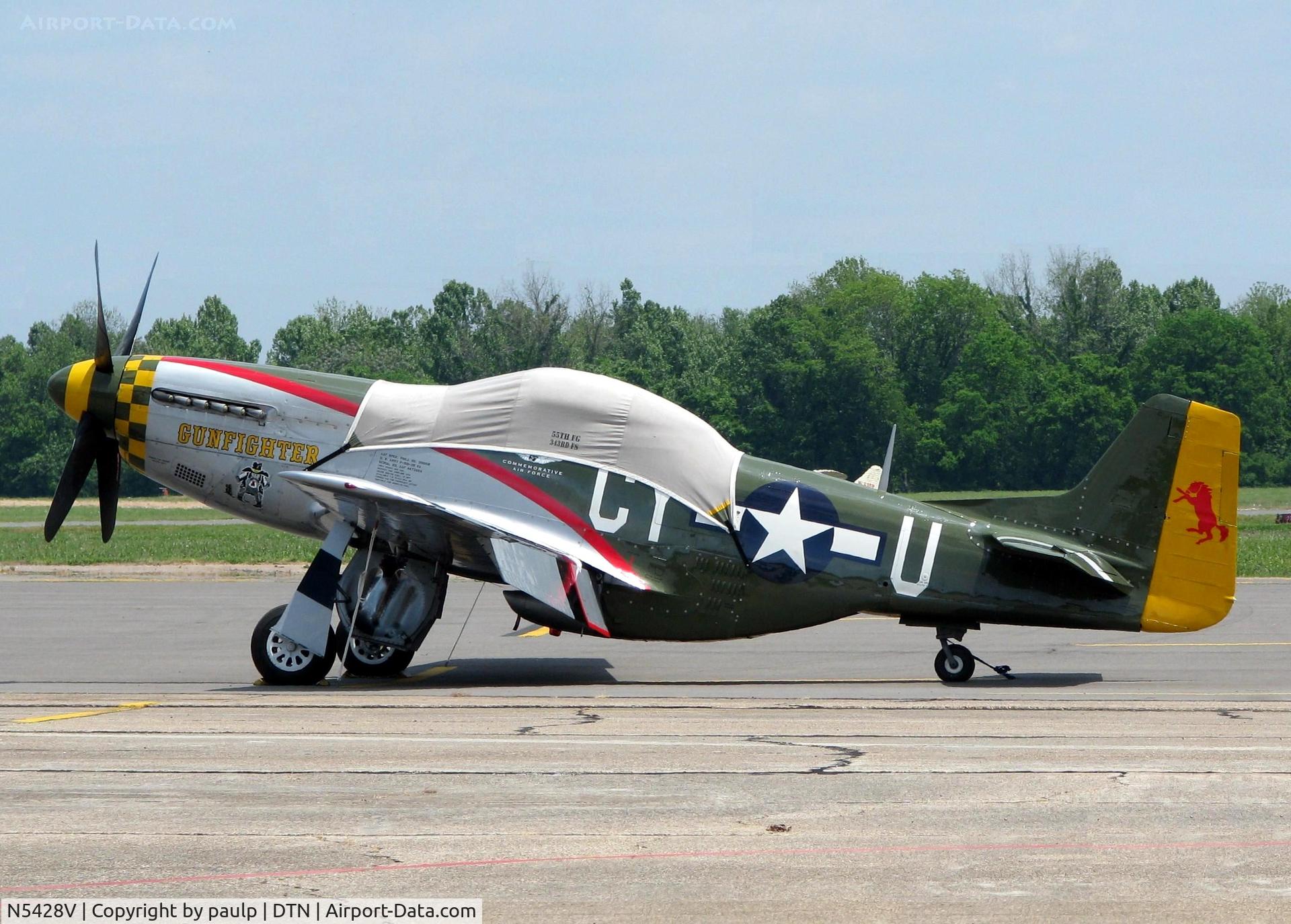 N5428V, 1944 North American P-51D Mustang C/N 122-39723, At Downtown Shreveport.