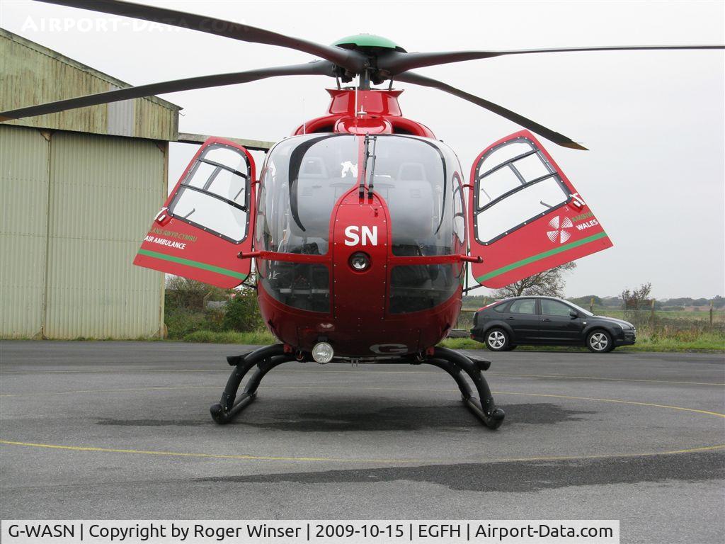 G-WASN, 2008 Eurocopter EC-135T-2+ C/N 0746, Wales Air Ambulance helicopter (Helimed 57) on stand by