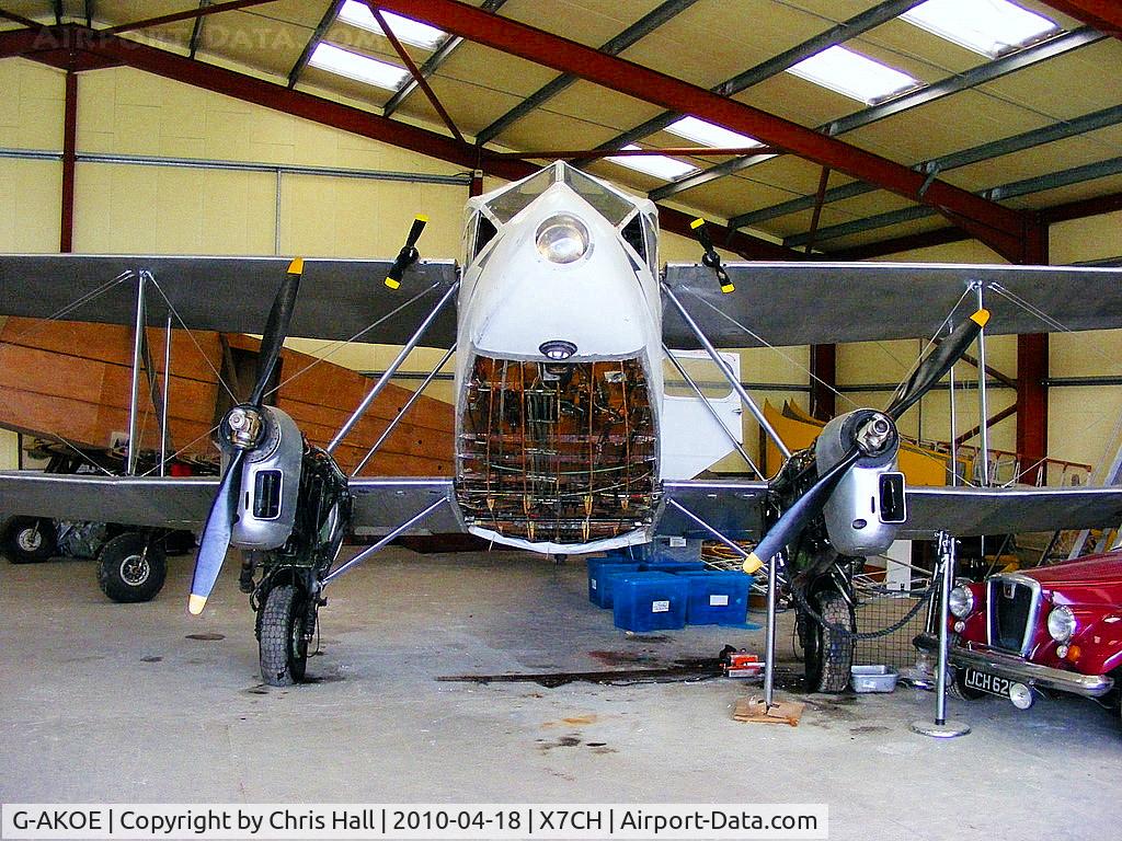 G-AKOE, 1942 De Havilland DH-89A Dominie/Dragon Rapide C/N 6601, at Chirk Airfield, near Wrexham, North Wales