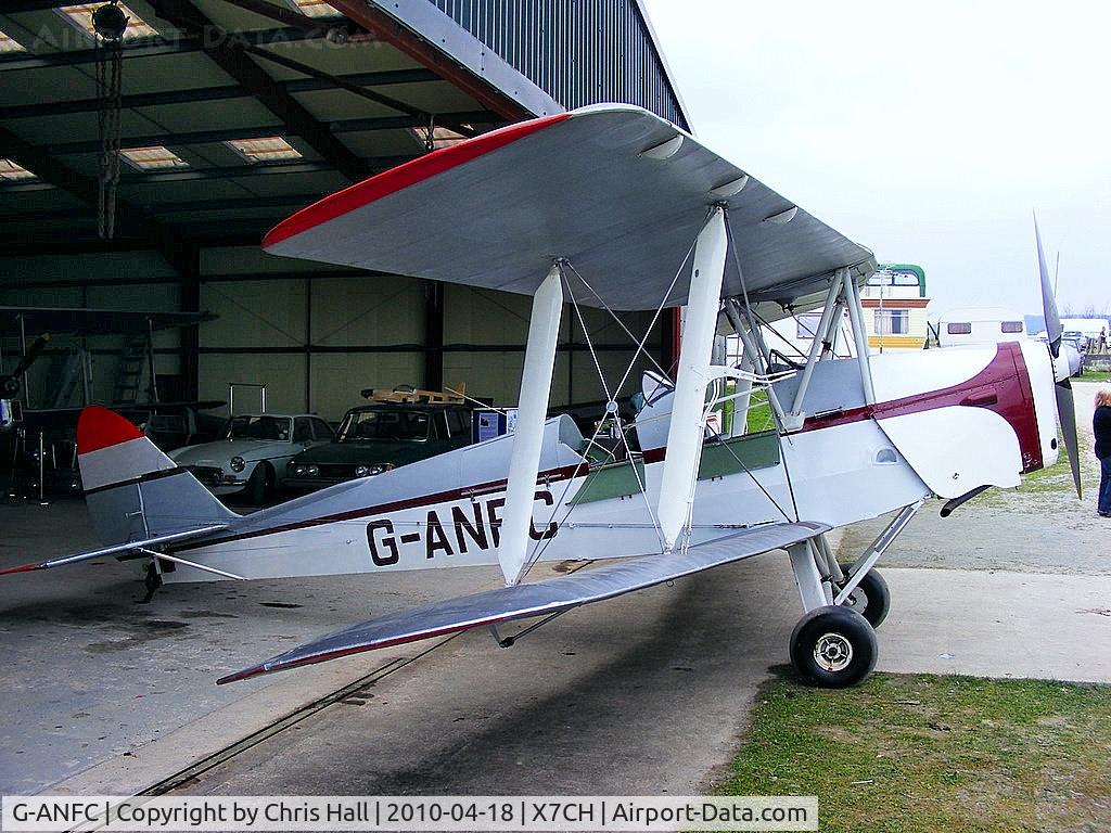 G-ANFC, 1942 De Havilland DH-82A Tiger Moth II C/N 85385, at Chirk Airfield, near Wrexham, North Wales