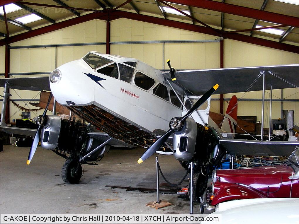 G-AKOE, 1942 De Havilland DH-89A Dominie/Dragon Rapide C/N 6601, at Chirk Airfield, near Wrexham, North Wales