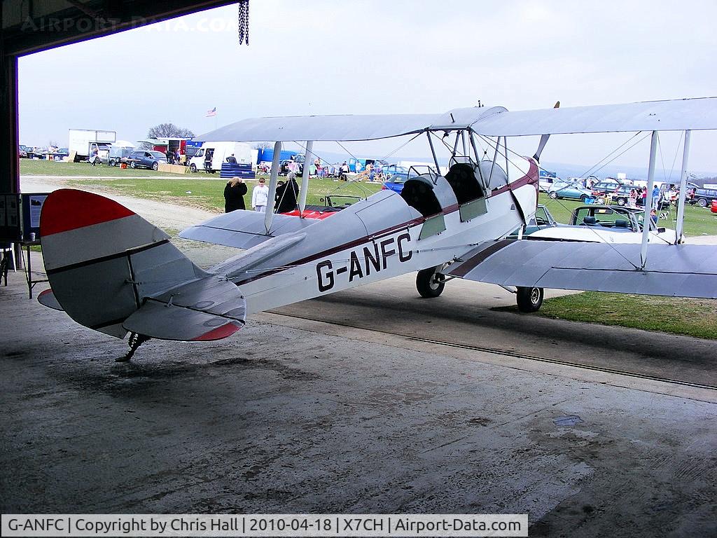 G-ANFC, 1942 De Havilland DH-82A Tiger Moth II C/N 85385, at Chirk Airfield, near Wrexham, North Wales