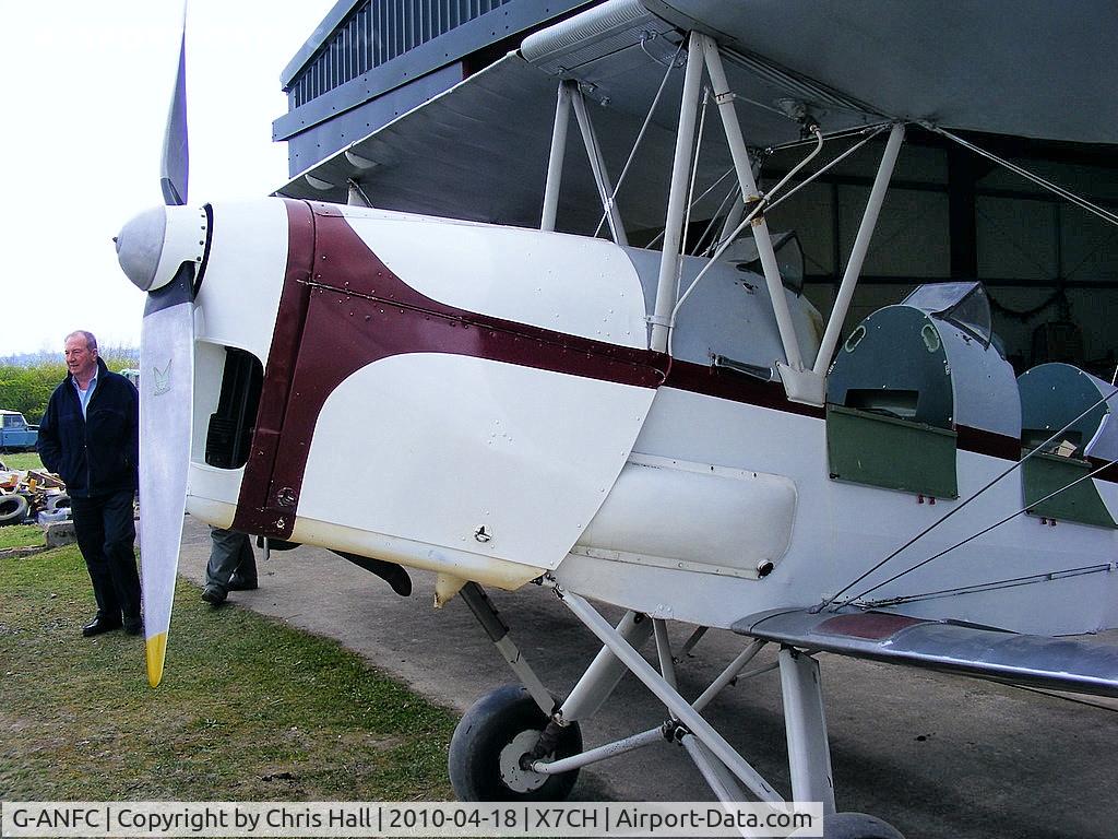 G-ANFC, 1942 De Havilland DH-82A Tiger Moth II C/N 85385, at Chirk Airfield, near Wrexham, North Wales