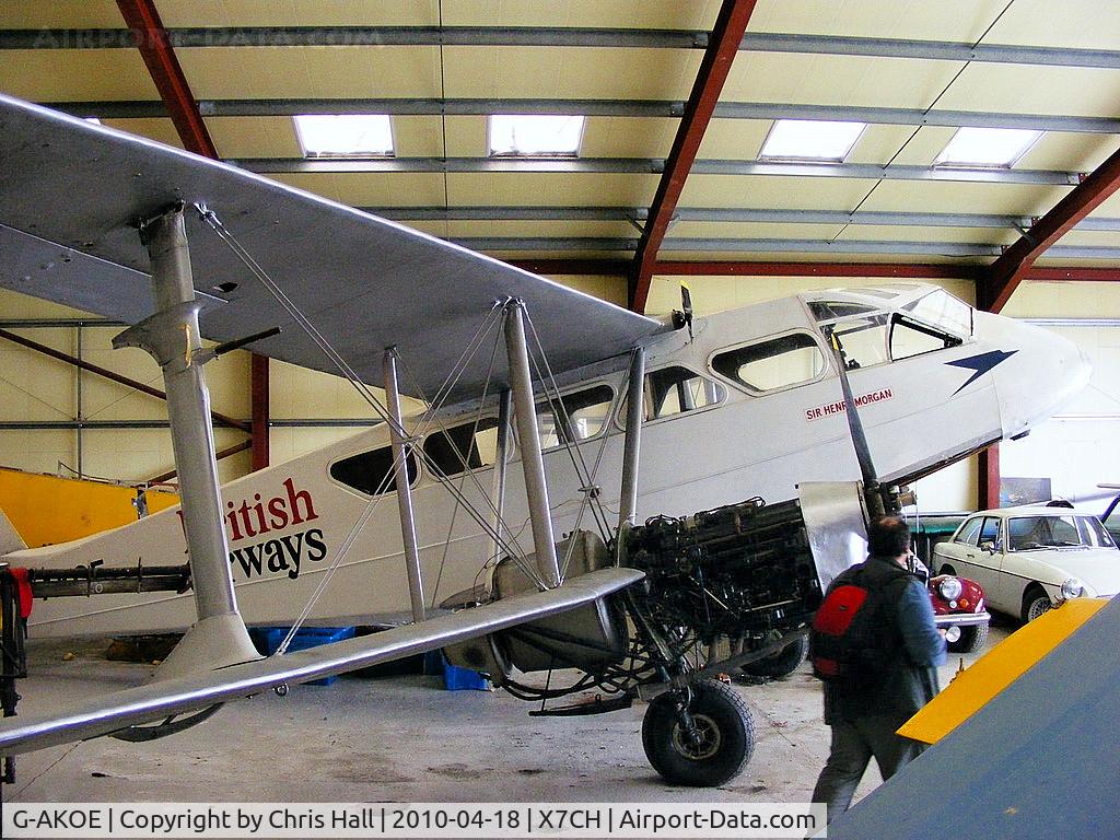 G-AKOE, 1942 De Havilland DH-89A Dominie/Dragon Rapide C/N 6601, at Chirk Airfield, near Wrexham, North Wales