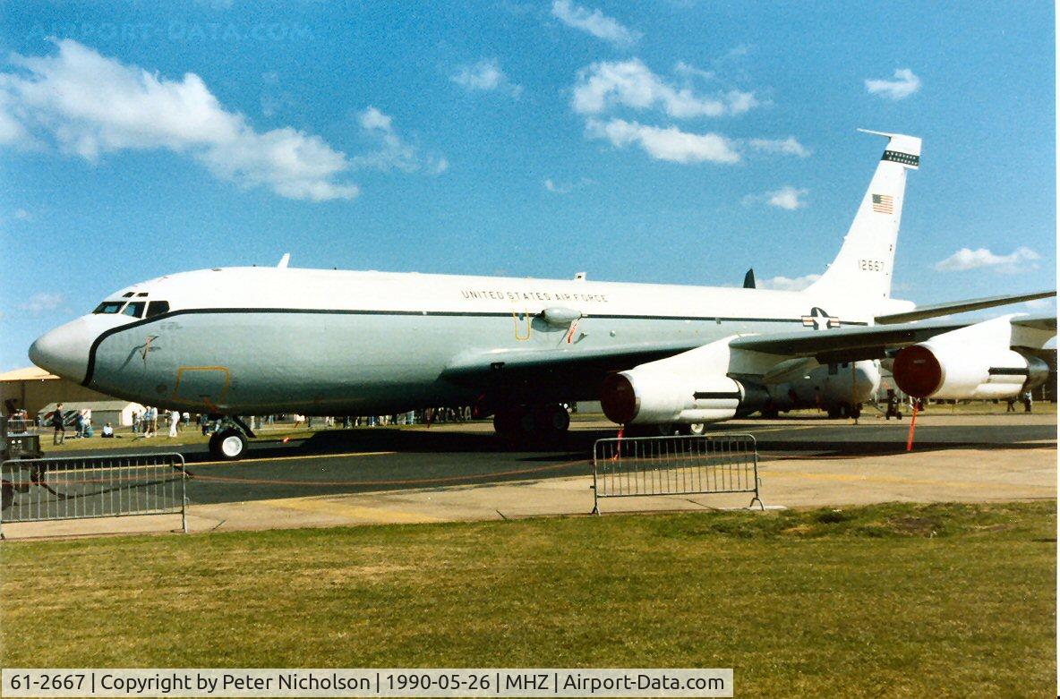 61-2667, 1961 Boeing WC-135B Stratolifter C/N 18343, WC-135B Constant Phoenix weather aircraft of 10th Airborne Command & Control Squadron on display at the 1990 RAF Mildenhall Air Fete.