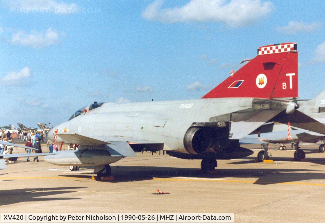 XV420, 1969 McDonnell Douglas Phantom FGR2 C/N 3053/0052, Phantom FGR.2 of 56 Squadron on display at the 1990 RAF Mildenhall Air Fete.