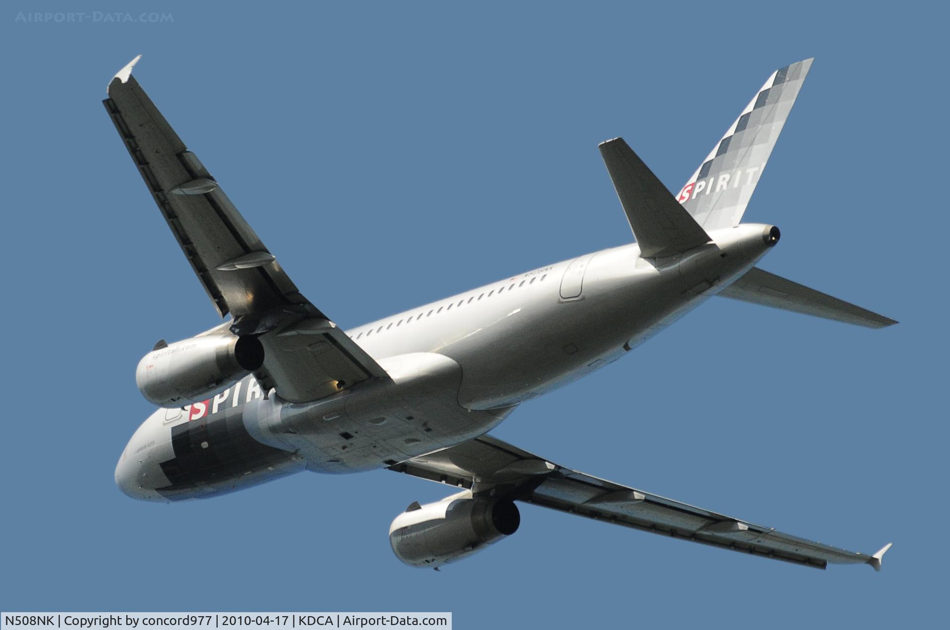 N508NK, 2005 Airbus A319-132 C/N 2567, Seen at KDCA on 4/17/2010.