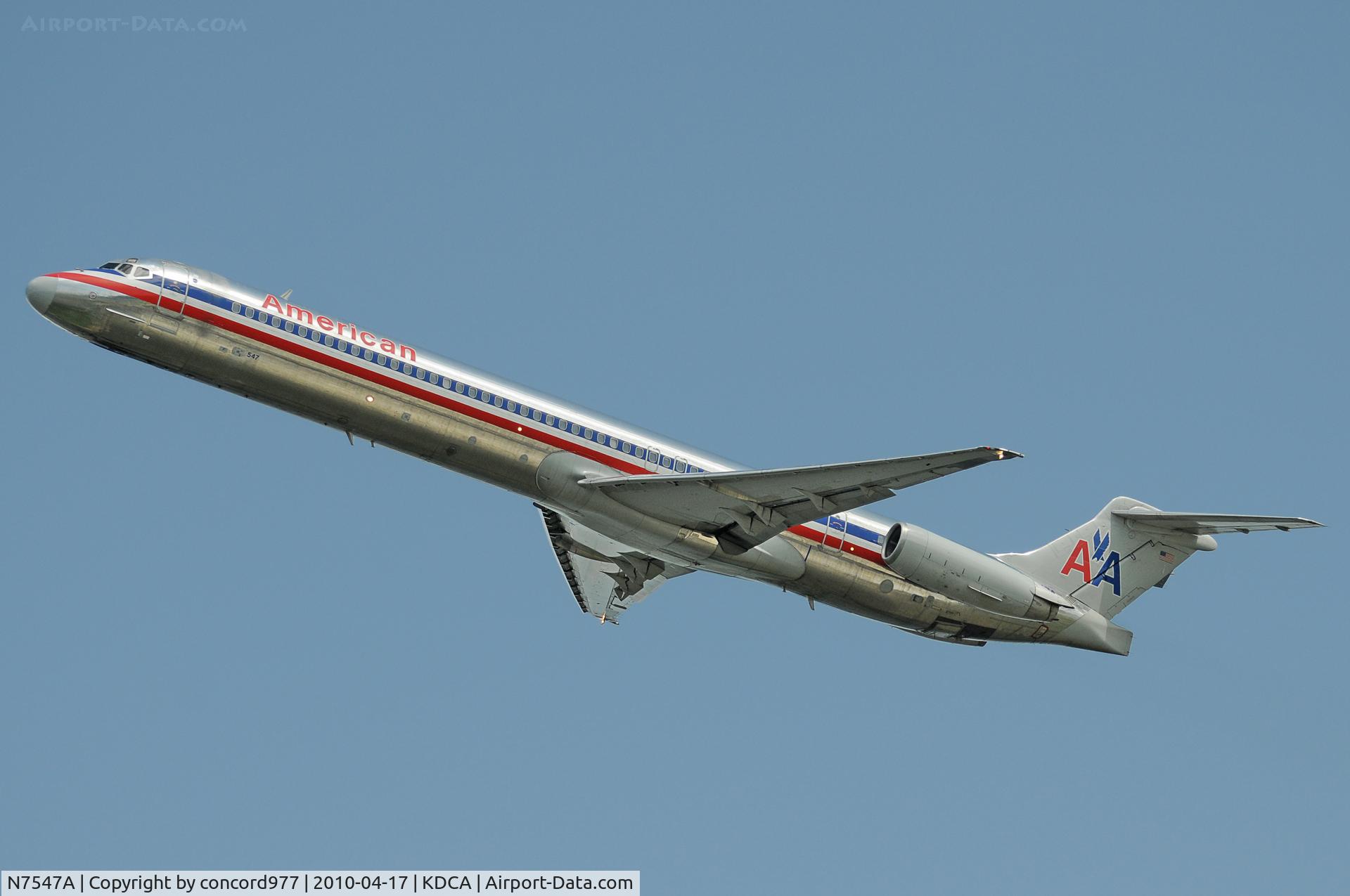 N7547A, 1990 McDonnell Douglas MD-82 (DC-9-82) C/N 53029, Seen at KDCA on 4/17/2010.
