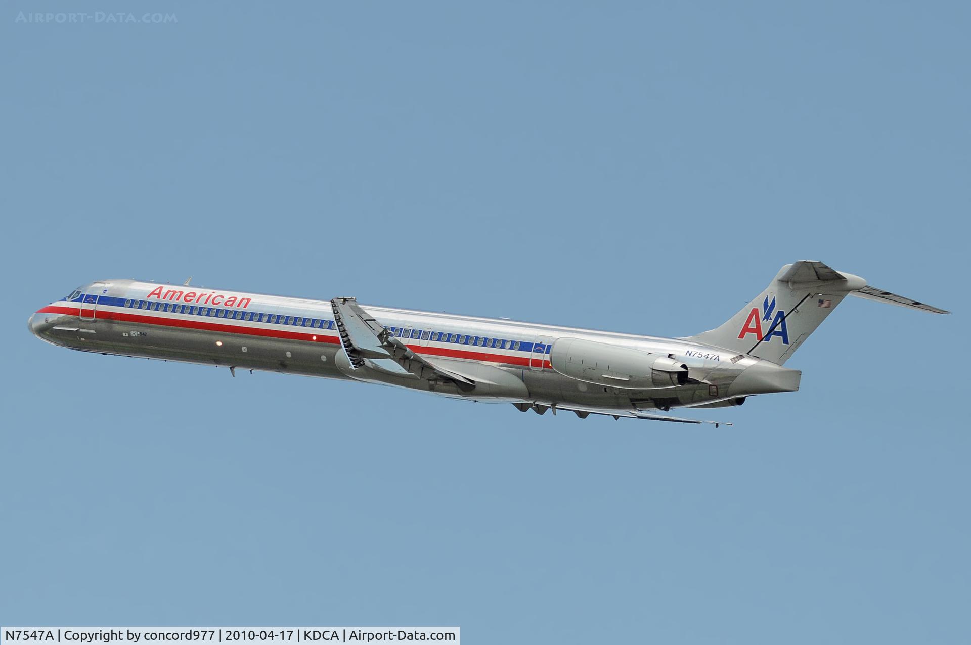 N7547A, 1990 McDonnell Douglas MD-82 (DC-9-82) C/N 53029, Seen at KDCA on 4/17/2010.
