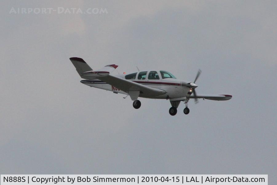 N888S, 1976 Beech V35A Bonanza C/N D-9937, Arriving at Lakeland, FL during Sun N Fun 2010.