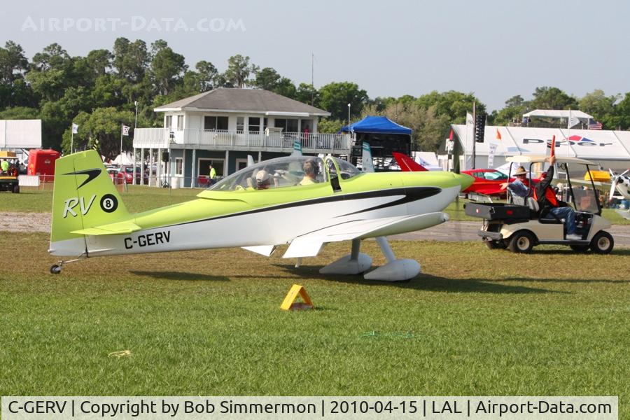 C-GERV, 2002 Vans RV-8 C/N 81117, Arriving at Lakeland, FL during Sun N Fun 2010.