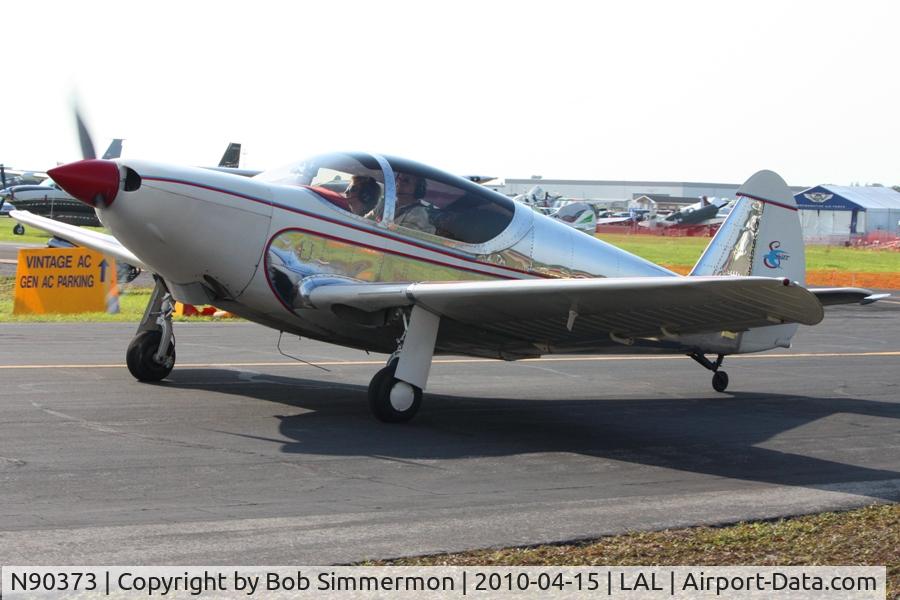 N90373, 1946 Globe GC-1B Swift C/N 387, Departing Lakeland, FL during Sun N Fun 2010