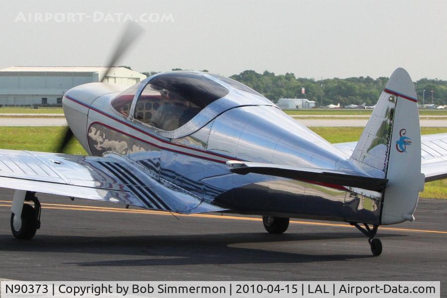 N90373, 1946 Globe GC-1B Swift C/N 387, Departing Lakeland, FL during Sun N Fun 2010