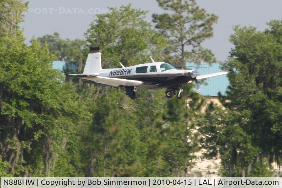 N888HW, 1981 Mooney M20K C/N 25-0590, Arriving at Lakeland, FL during Sun N Fun 2010.