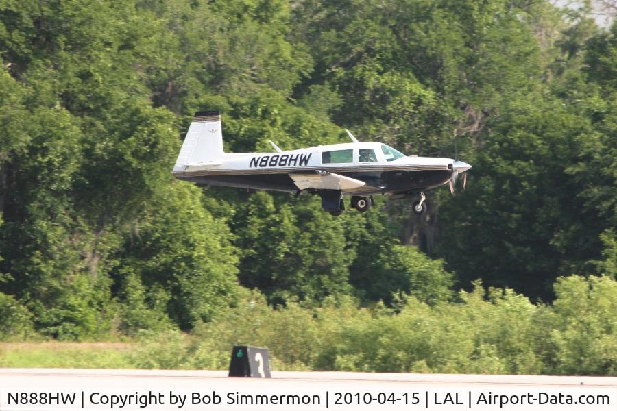 N888HW, 1981 Mooney M20K C/N 25-0590, Arriving at Lakeland, FL during Sun N Fun 2010.