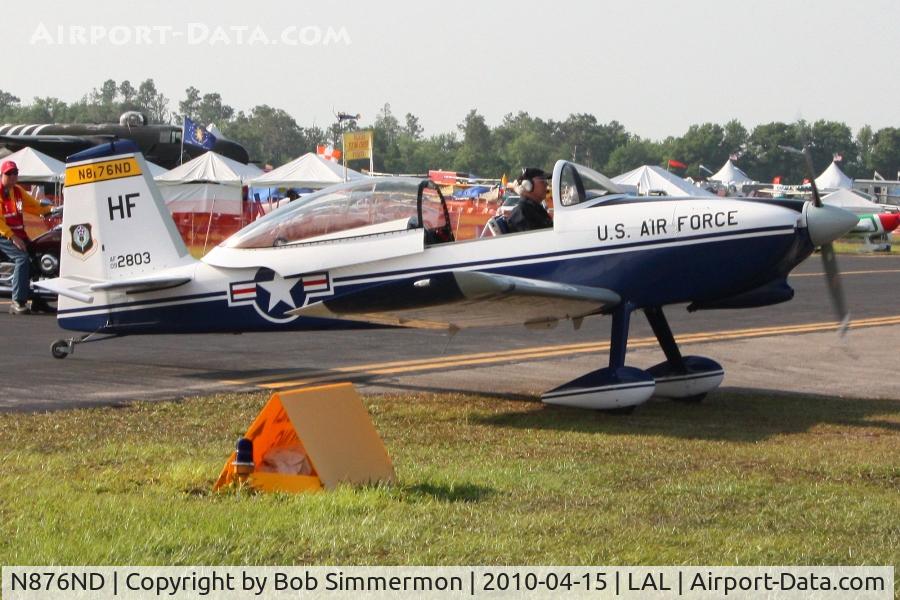 N876ND, Vans RV-8 C/N 82803, Arriving at Lakeland, FL during Sun N Fun 2010.