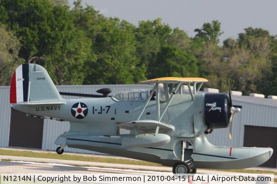 N1214N, 1945 Grumman J2F-6 Duck C/N Not found 33549/N1214N, Arriving at Lakeland, FL during Sun N Fun 2010.
